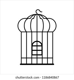 Bird Cage Icon, Bird Cage Vector Art Illustration