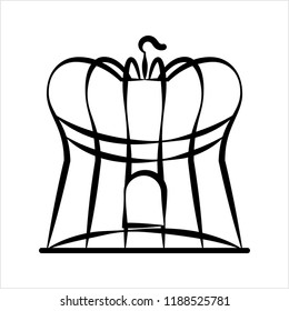 Bird Cage Icon, Bird Cage Vector Art Illustration