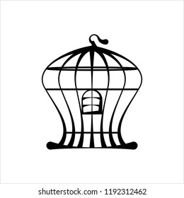 Bird Cage Icon, Bird Cage Vector Art Illustration