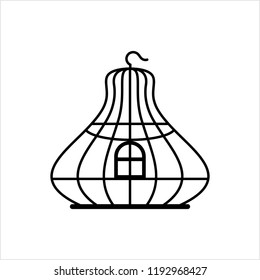 Bird Cage Icon, Bird Cage Vector Art Illustration