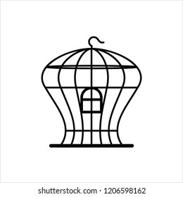 Bird Cage Icon, Bird Cage Vector Art Illustration