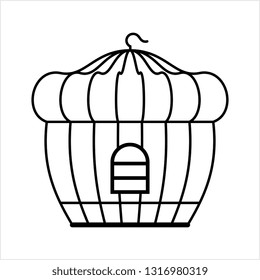 Bird Cage Icon, Bird Cage Vector Art Illustration