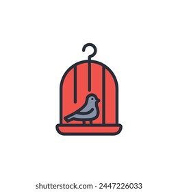 bird cage icon. vector.Editable stroke.linear style sign for use web design,logo.Symbol illustration.