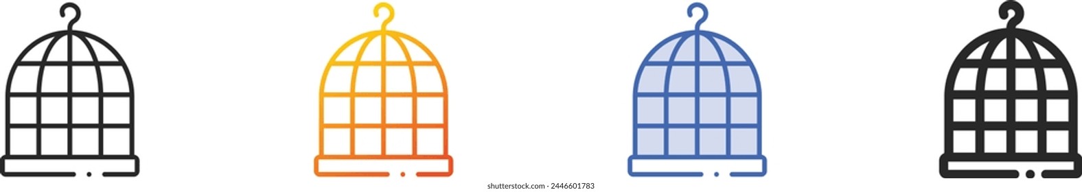 bird cage icon.Thin Linear, Gradient, Blue Stroke and bold Style Design Isolated On White Background