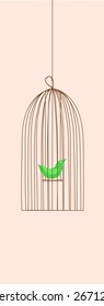 bird cage illustration vector