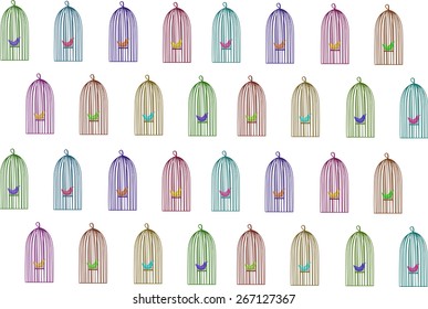 bird cage illustration vector