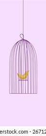 bird cage illustration vector