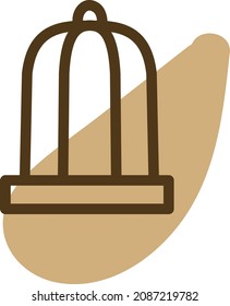 Bird cage, illustration, vector, on a white background.