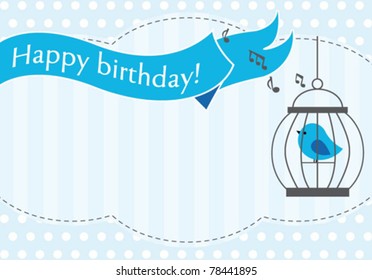 Bird in cage invitation card