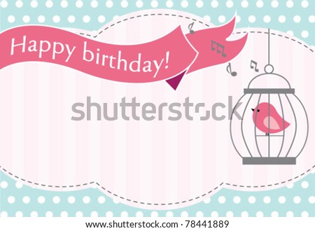Bird in cage invitation card