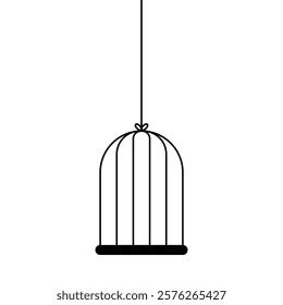 Bird cage isolated on white background