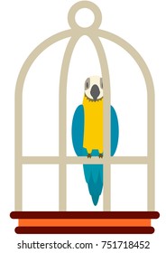 Bird cage isolated vector illustration