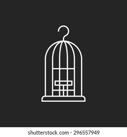 bird cage line icon