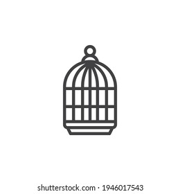 Bird cage line icon. linear style sign for mobile concept and web design. Parrot cage outline vector icon. Symbol, logo illustration. Vector graphics