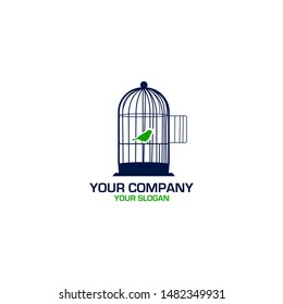 Bird Cage Logo Design Vector