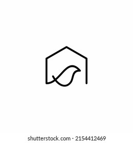 bird and cage logo design vector