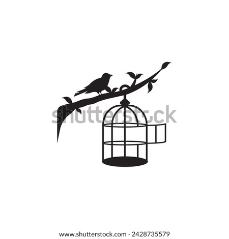 Bird cage logo symbol icon, vector illustration design