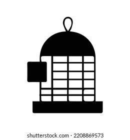 Bird cage new pen icon | Black Vector illustration |
