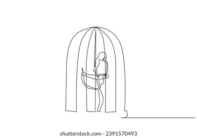 bird cage object freedom captivity life line art design