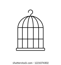 Bird cage outline icon. linear style sign for mobile concept and web design. bird cell simple line vector icon. Symbol, logo illustration.