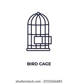 bird cage  outline icon. Linear vector from furniture concept. Thin line bird cage  icon isolated on white background