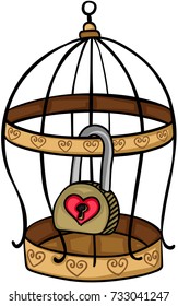 Bird cage with padlock