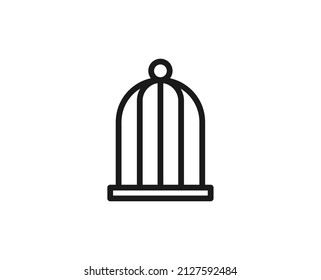 Bird cage premium line icon. Simple high quality pictogram. Modern outline style icons. Stroke vector illustration on a white background. 