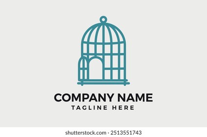 Bird cage premium Logo design, Simple high quality pictogram. Modern Logo style icons. Stroke vector illustration on a white background. 