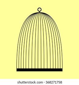 Bird cage sign. Flat style icon vector illustration.