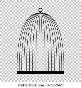 Bird Cage Sign. Flat Style Icon Vector Illustration.