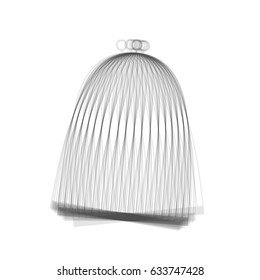 Bird cage sign. Vector. Gray icon shaked at white background.