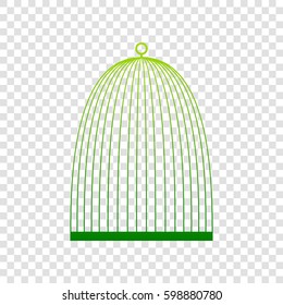 Bird cage sign. Vector. Green gradient icon on transparent background.