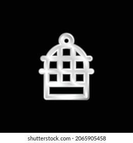 Bird Cage silver plated metallic icon