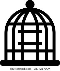 Bird Cage Solid Icon, Pet Housing Aviary Bird Keeping Enclosure