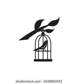 Bird cage symbol logo icon, vector illustration design