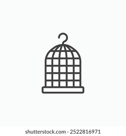 Bird cage thin liner icon isolated