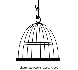 Bird cage vector art.