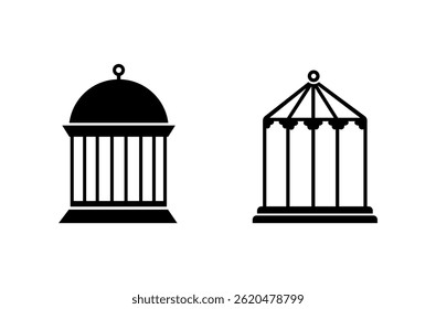 Vogel Käfig Vektor Clip Art große Sammlung mit weißem Hintergrund