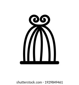 Bird cage, vector design on white isolated background.