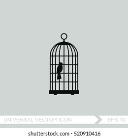 The bird in the cage vector icon 