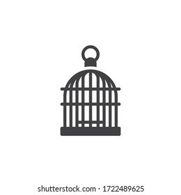Icono de vector de jaula de pájaro. signo plano relleno para concepto móvil y diseño web. Icono de glifo de jaulas. Símbolo, ilustración del logotipo. Gráficos vectoriales