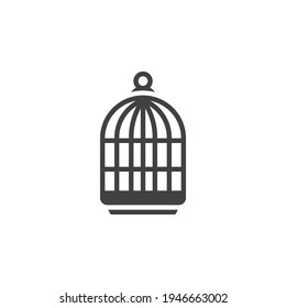 Icono del vector de jaula de aves. signo plano relleno para concepto móvil y diseño web. Icono de glifo de jaula de loro. Símbolo, ilustración del logotipo. Gráficos vectoriales