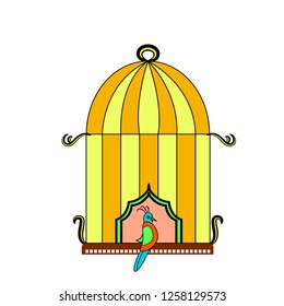 Bird cage vector illustrates arts.