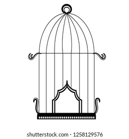 Bird cage vector illustrates arts.