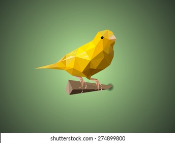 bird Canary vector illustration concept low polygon art