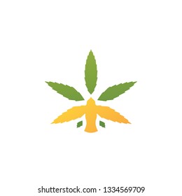 bird cannabis logo vector icon