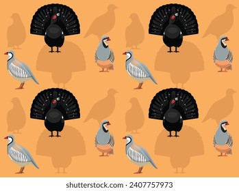 Bird Capercallie Partridge Cute Seamless Wallpaper Background
