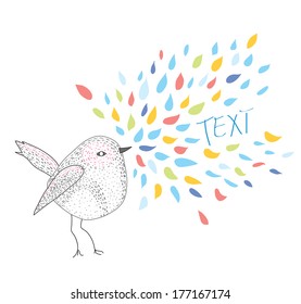 Bird card with frame for the text banner