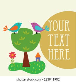Bird card with text
