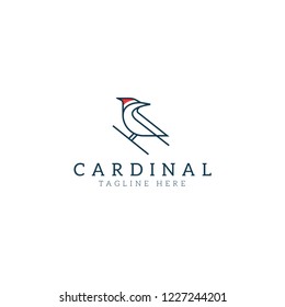 Bird Cardinal logo design template -  Vector